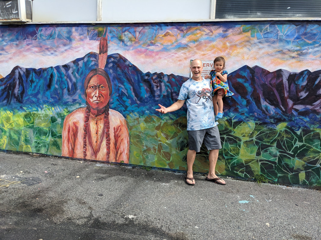 Large-scale mural in progress